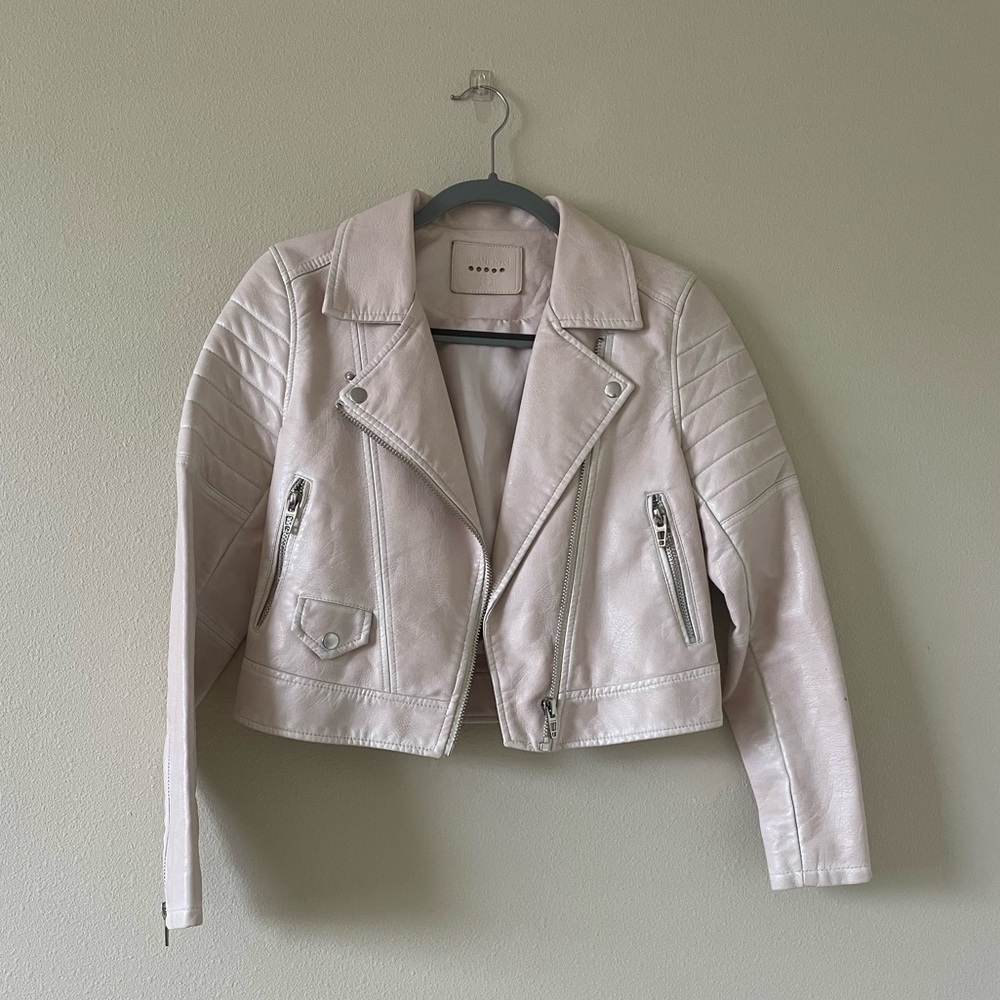 Pink blush leather jacket